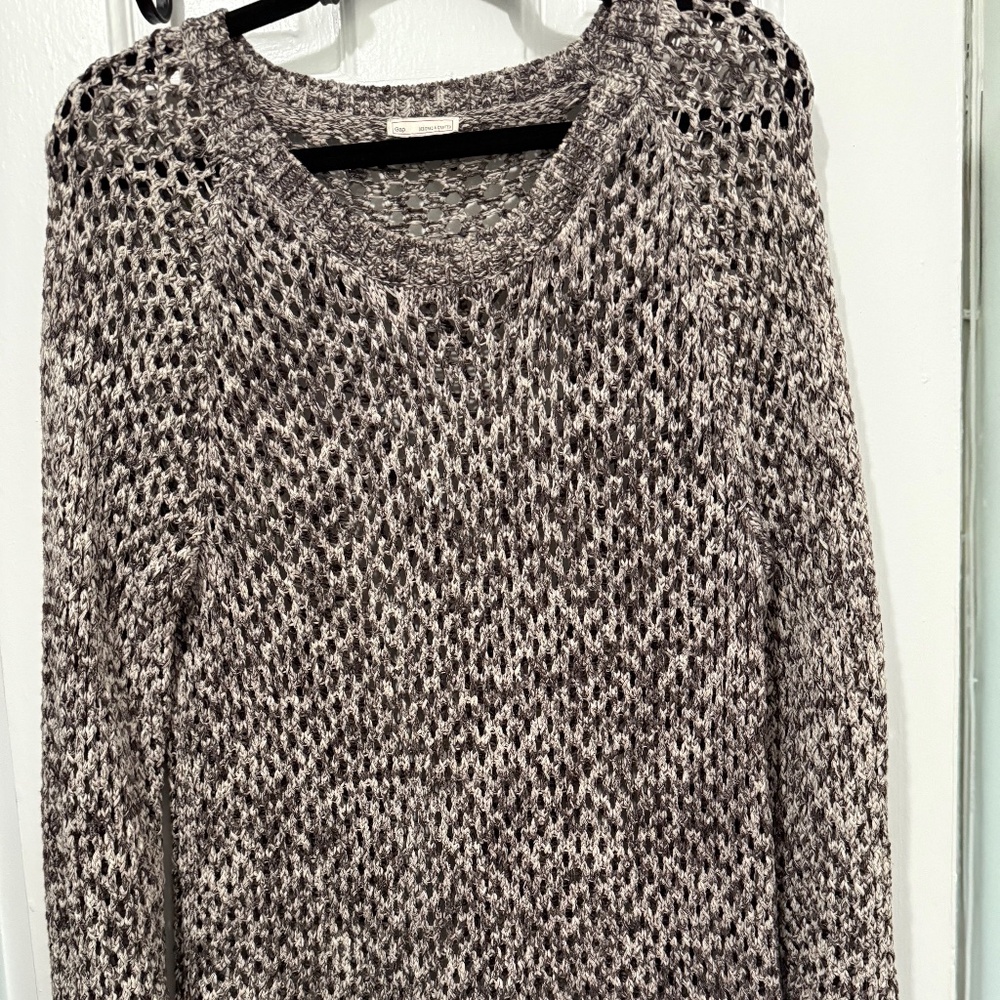 Gap greige textured oversized tunic sweater